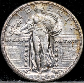 1920-S Standing Liberty FH Silver Quarter Coin Toned