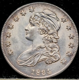 1834 Capped Bust Silver Half Dollar Coin Uncirculated