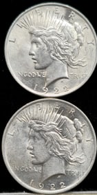 1922 Peace Silver Dollar Coins