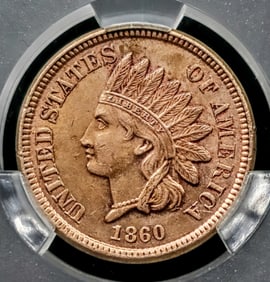 1860 Indian Head Round Bust Cent Coin Uncirculated