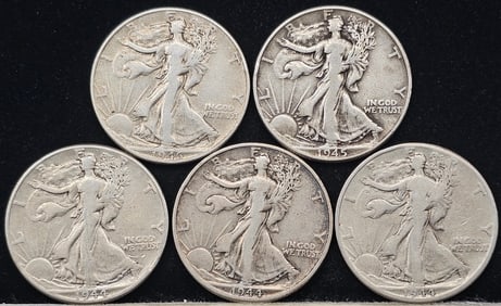 Walking Liberty Silver Half Dollar Coins