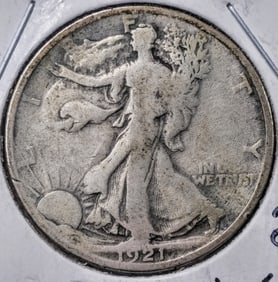 1921 Walking Liberty Silver Half Dollar Key Date Coin