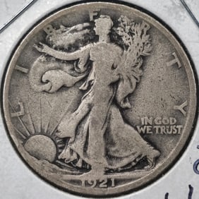 1921-S Walking Liberty Silver Half Dollar Key Date Coin