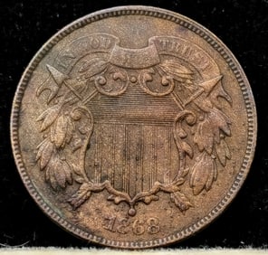 1868 Two Cent Piece Coin Uncirculated
