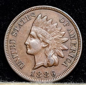 1886 Type 2 Indian Head Cent Coin