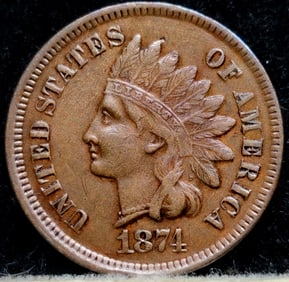 1874 Indian Head Cent Coin