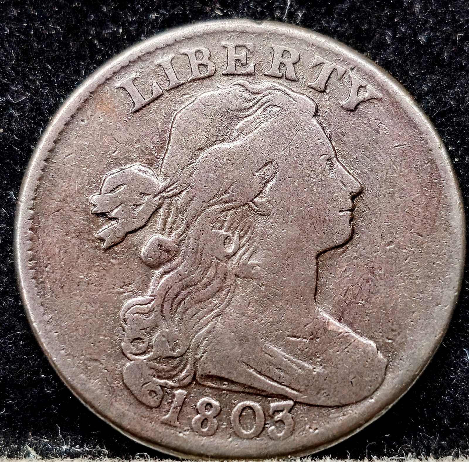 1803 Draped Bust Small Date Small Fraction Large Cent Coin (1 of 2)