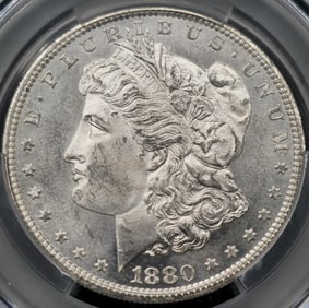 1880-S Morgan Silver Dollar Coin MS 64 CAC