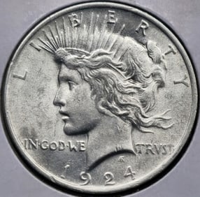 1924 Peace Silver Dollar Coin Uncirculated