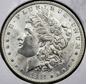1884 Morgan Silver Dollar Coin Uncirculated