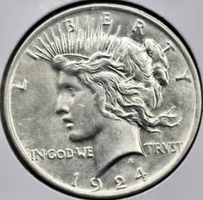 1924 Peace Silver Dollar Coin Uncirculated