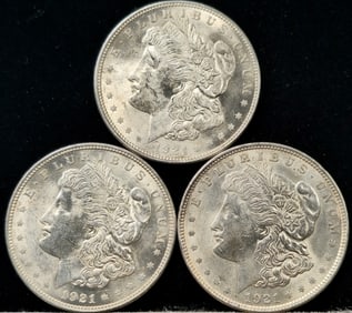 1921 Morgan Silver Dollar Coins