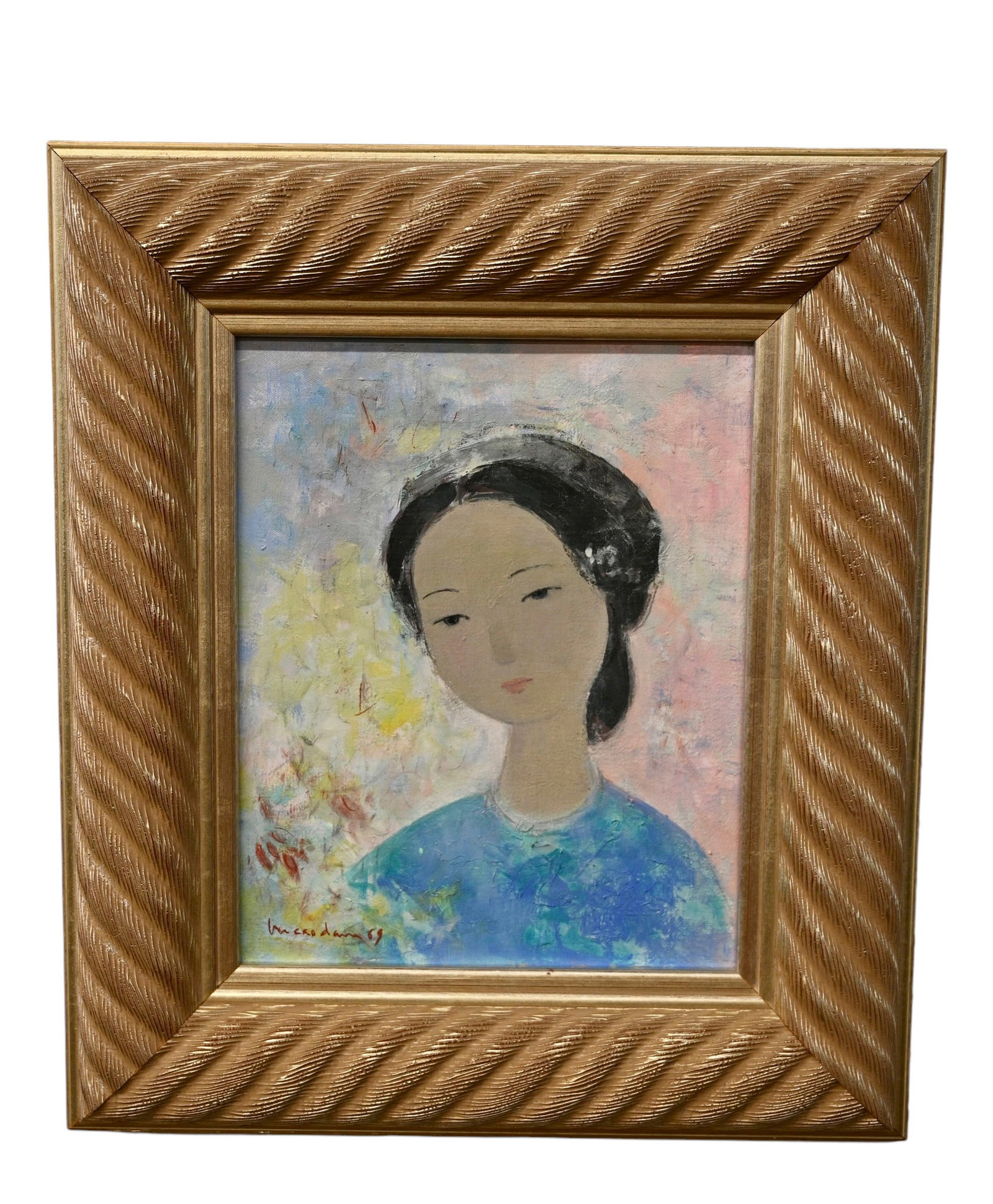 Vu Cao Dam (1908-2000, Vietnam, France) Oil, Feime Fille (1 of 8)