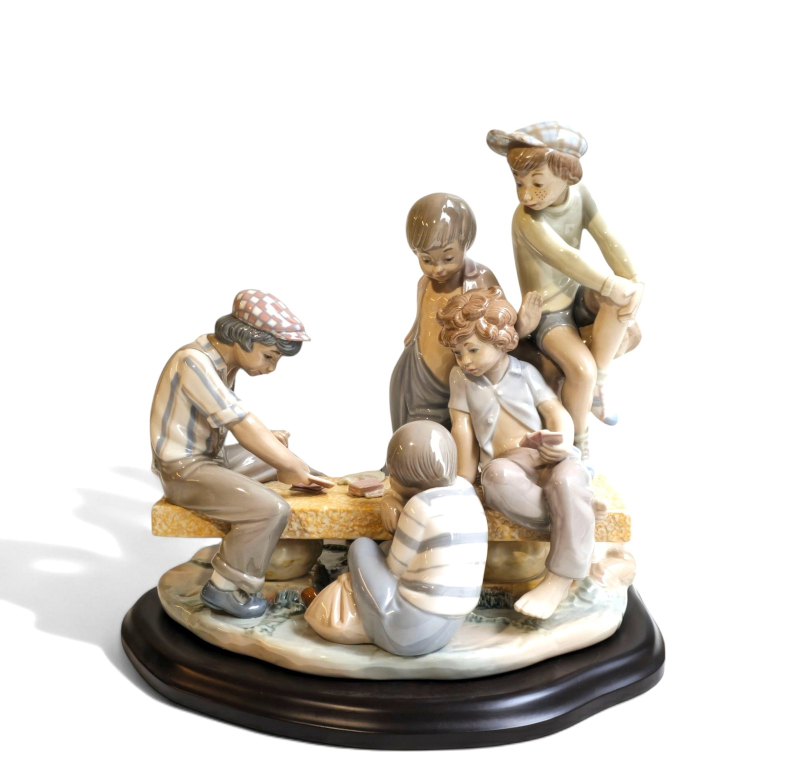 Lladro Nao Figural Group, Boys Playing Cards (1 of 11)