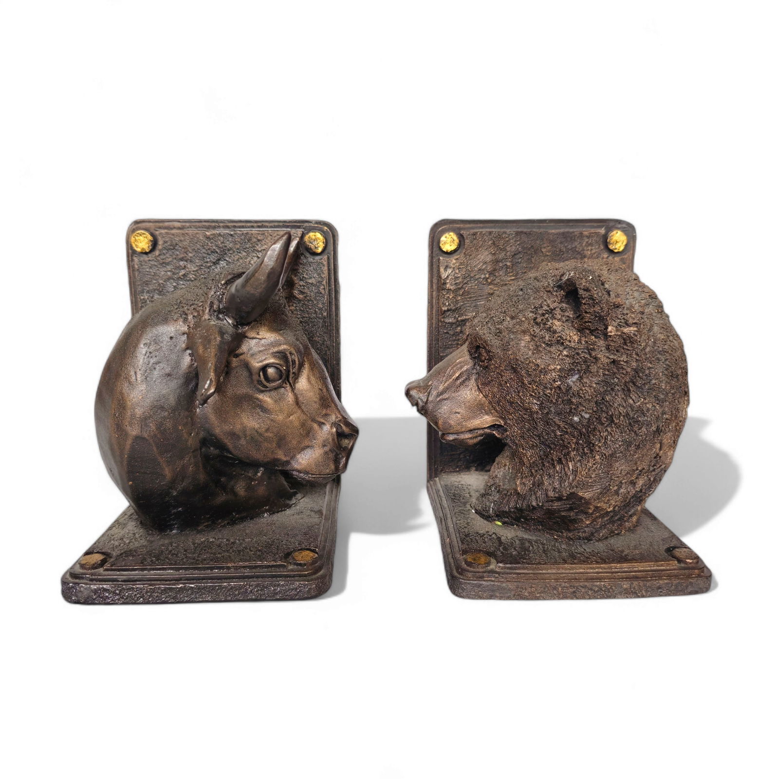 Maitland Smith Style Bull & Bear Bookends (1 of 6)