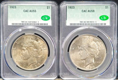 1923 Peace Silver Dollars CAC