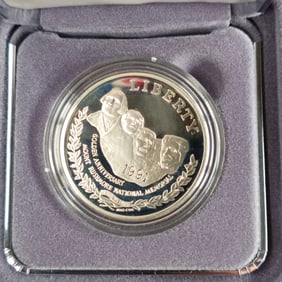 United States 1991 Mount Rushmore Anniversary Silver Proof Dollar