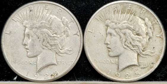 1925 Peace Silver Dollars