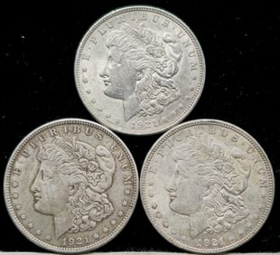 1921 Morgan Silver Dollars