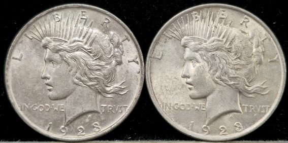 1923 Peace Silver Dollars Toned