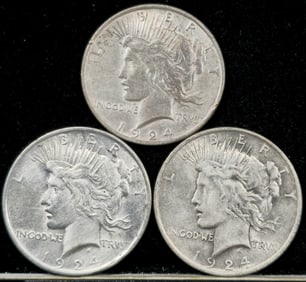 1924 Peace Silver Dollars