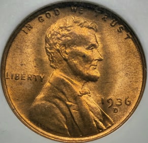 1936-D Lincoln Wheat Cent MS 66 RD NGC