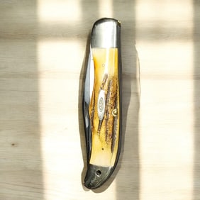 Case XX USA 10 Dot 5265 SAB Stag Drilled Folding Knife