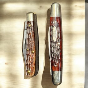 Case XX Stainless USA 06263F File Blade Eisenhower Equal End Pen Knife & Case XX 1940-64 Pretty Bone