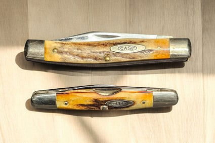 Case XX Stainless USA 1965-69 Stag 05263 Eisenhower Knife & Case XX USA 1965-1969 Stag 5232 Jack