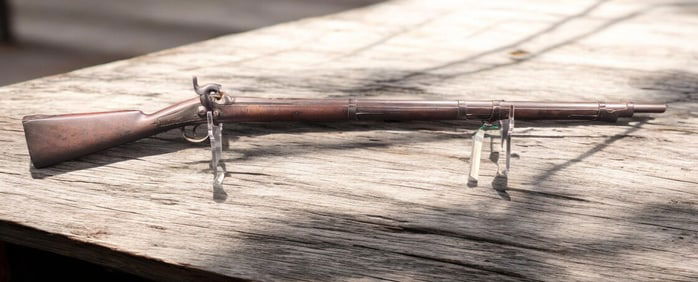 Original U.S. Civil War Era British P-1860 Enfield Two Band Percussion Export Short Rifle Marked