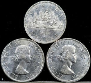 1963 Canadian Silver Dollars
