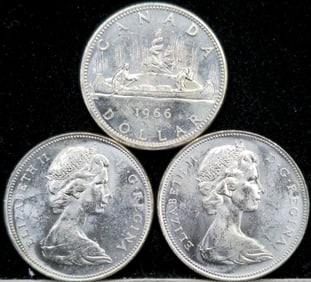 1966 Canadian Silver Dollars