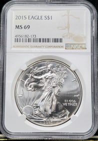 2015 Silver Eagle MS 69 NGC