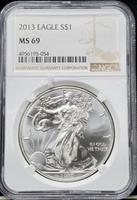 2013 Silver Eagle MS 69 NGC