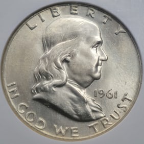 1961-D Franklin Silver Half Dollar MS 64 FBL NGC