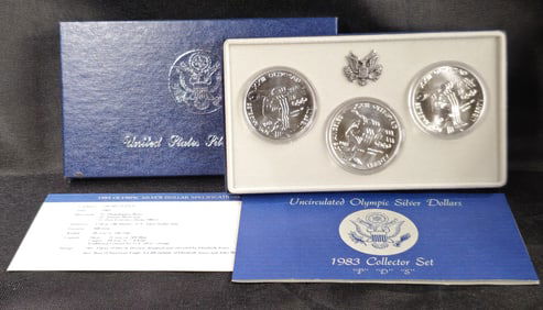 United States 1983 Olympic Silver Dollar Set