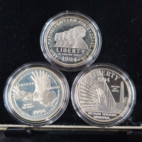 United States 1994 U.S. Veterans Commemorative Silver Dollars Proof Set