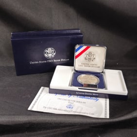 United States 1991 USO 50th Anniversary Silver Proof Dollar