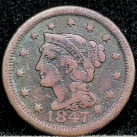 1847 Braided Hair Cent