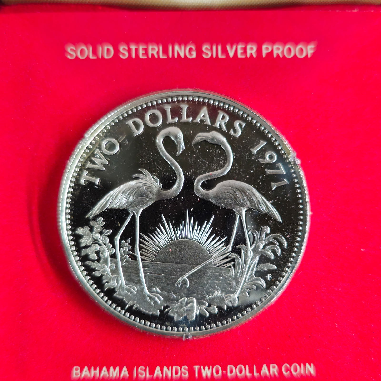 1971 Bahama Islands $2 Flamingo Proof Sterling Silver (1 of 3)