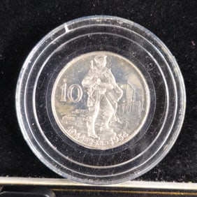 1954 GEM Proof Czechoslovakia Silver 10 Korun