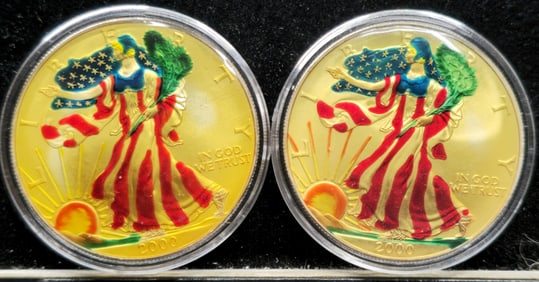 2000 American Silver Eagles Painted
