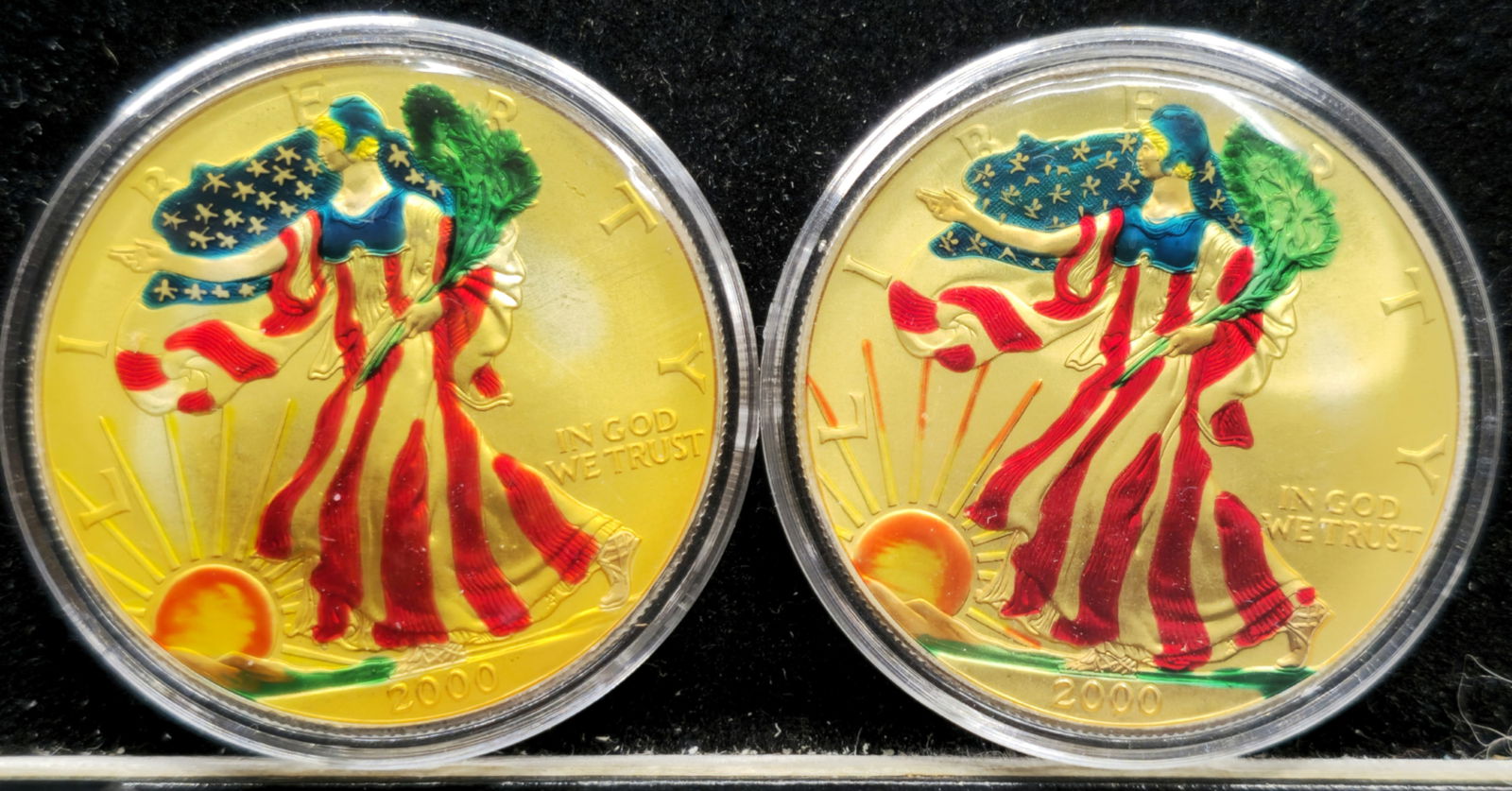 2000 American Silver Eagles Painted (1 of 2)