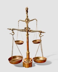 19/20th Century Bronze & Brass Butcher's Scale