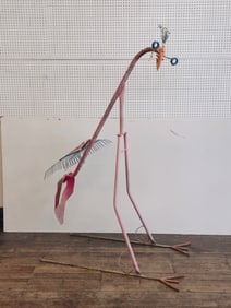 Large Rake Bird Garden Sculpture