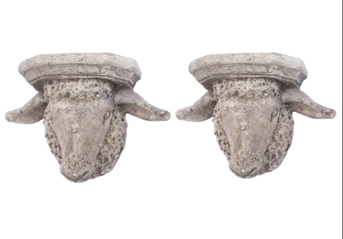 20th Century Cast Stone Sheep Wall Shelves (1 of 5)