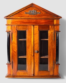 Neoclassical Mahogany Hanging Curio Cabinet