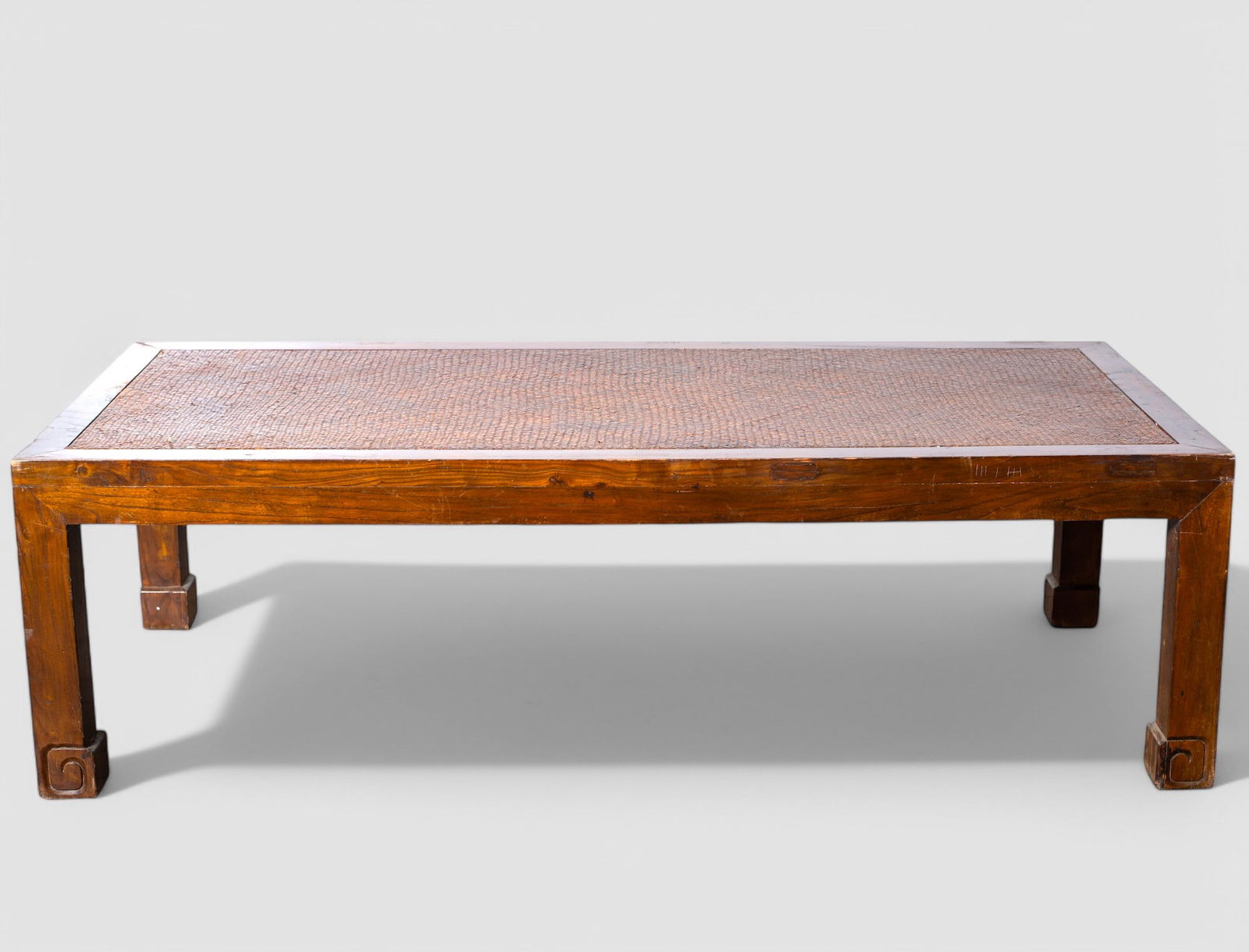 Asian Rectangular Woven Top Coffee Table (1 of 7)