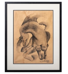 Charles-Edouard Jeanneret Le Corbusier (1887-1965) (France) Original Charcoal on Paper