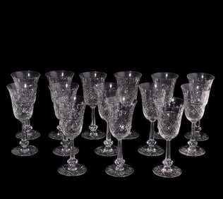 Cambridge (Attr.) Cut Glass White Wine Stems